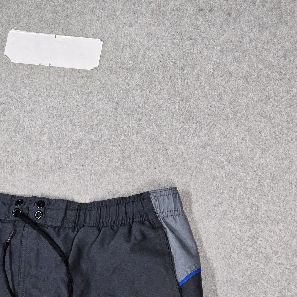 Nike Men Swimwear L Gray Swim Trunks Shorts Swoosh Logo Drawstring 8